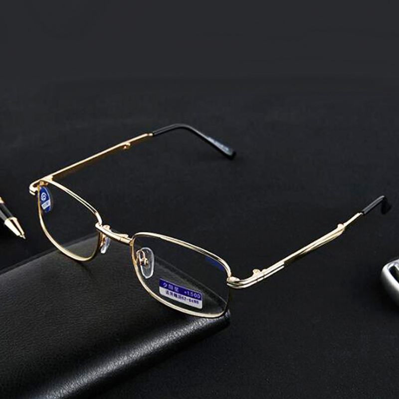 Męskie Przenośne Pełnoklatkowe Składane Modne Żywiczne Anty-niebieskie Okulary Do CZytania Okulary Nadwzroczność Okulary Prezbiopijne Ze Skórzanym Pudełkiem