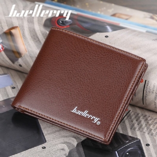 Męskie Pu Leather Bifold Multi Card Slot Retro Business Soft Cienki Portfel