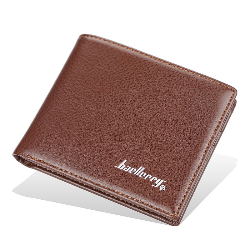 Męskie Pu Leather Bifold Multi Card Slot Retro Business Soft Cienki Portfel