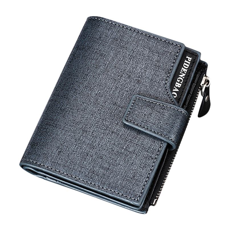 Męskie Pu Leather Casual Wallet Hasp Zipper Credit Card Holder Coin Bag