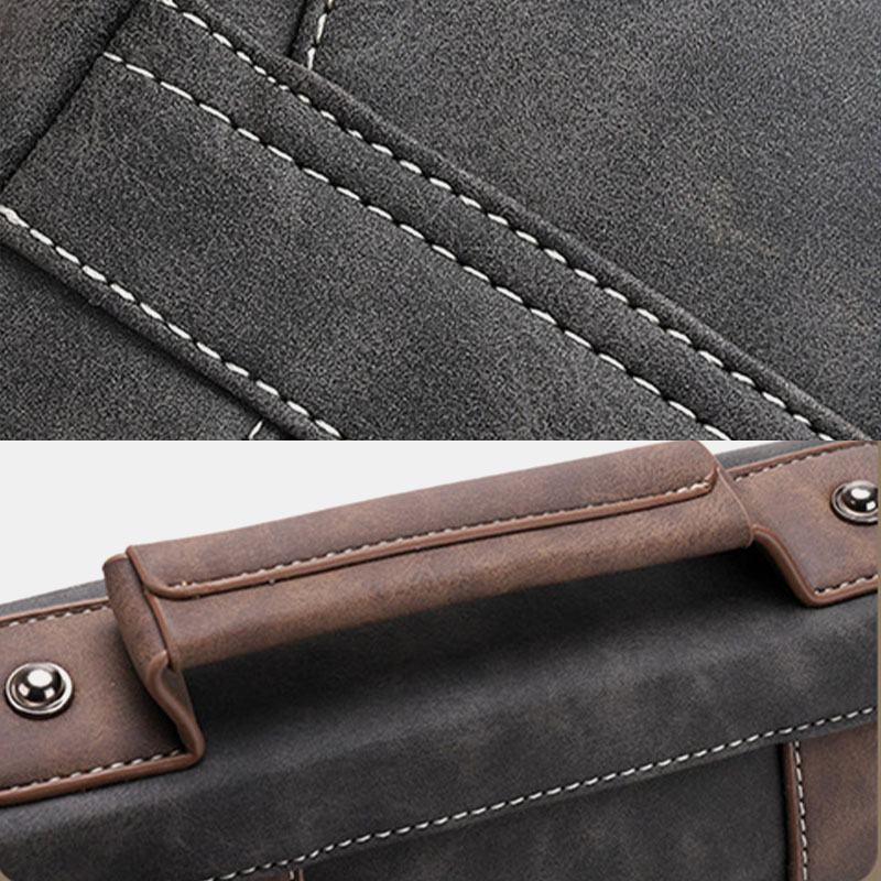 Męskie Pu Leather Multi-pockets Vintage Casual Wodoodporne Oddychające Torby Crossbody Torby Na Ramię