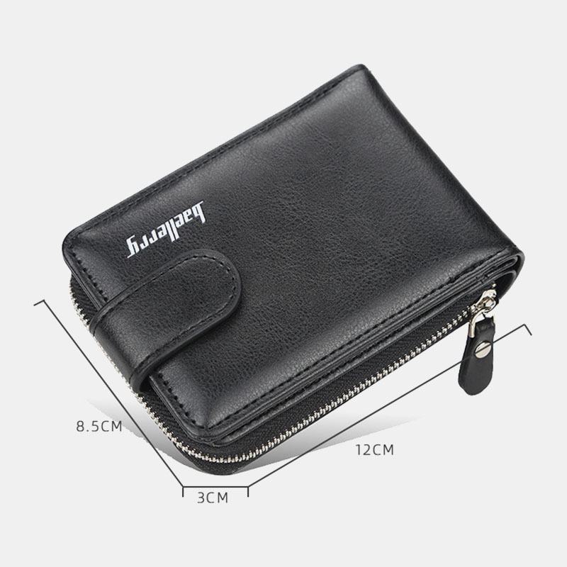 Męskie Pu Leather Organ Design Multi-card Slot Retro Money Clip Card Holder Wallet