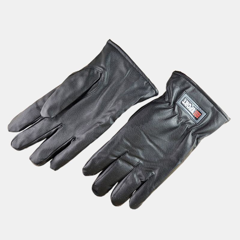 Męskie Rękawice Ze Sztucznej Skóry Wodoodporne Plus Aksamitny Ekran Dotykowy Sport Jeździecki Outdoor Full-finger Gloves