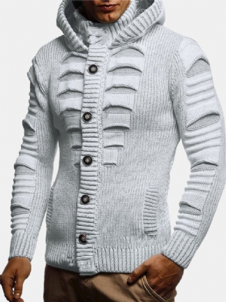 Męskie Rozpinane Swetry Rozpinane Z Długimi Rękawami W Jednolitym Kolorze