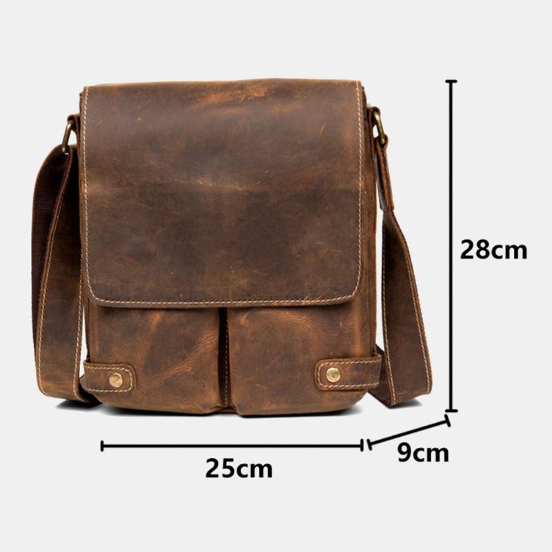 Męskie Rub Color Pu Skórzane Kieszenie Z Wieloma Kieszeniami Flap-over Crossbody Torba Wielofunkcyjna Torba Na Ramię Torebka