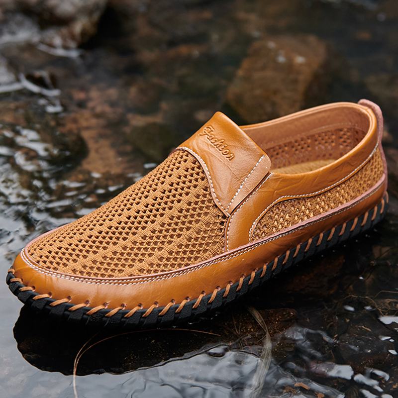 Męskie Siatkowa Tkanina Antypoślizgowa Miękka Podeszwa Outdoor Casual Shoes