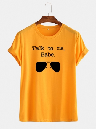 Męskie Śmieszne Okulary Przeciwsłoneczne Slogan Little Tag Oddychające Koszulki Z Krótkim Rękawem