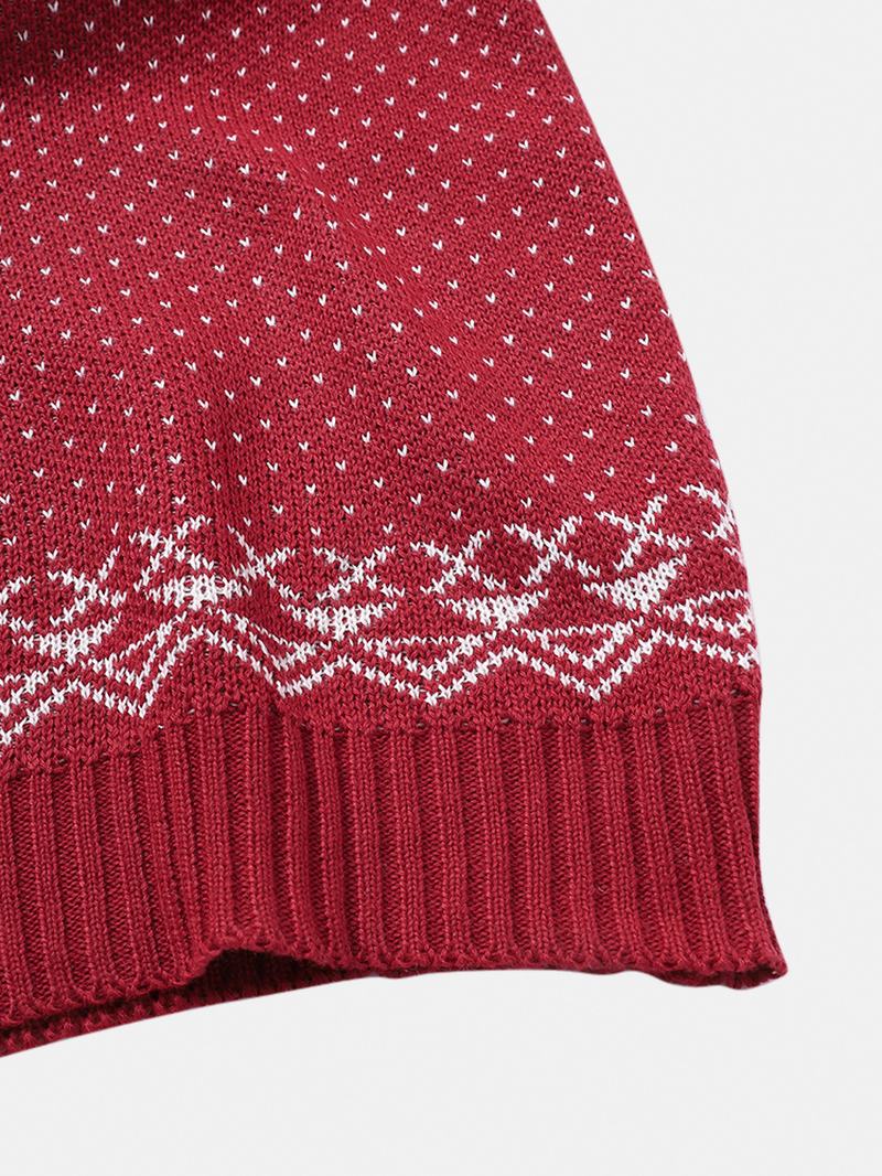 Męskie Świąteczne Swetry W Stylu Łosia Z Okrągłym Dekoltem I Długim Rękawem Ciepłe Dzianinowe Swetry