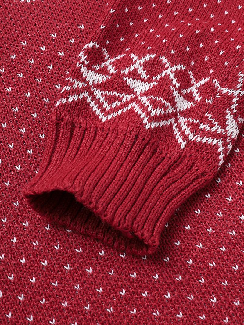 Męskie Świąteczne Swetry W Stylu Łosia Z Okrągłym Dekoltem I Długim Rękawem Ciepłe Dzianinowe Swetry