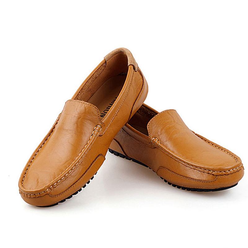 Męskie Skórzane Buty Do Jazdy Na Co Dzień Slip On Outdoor Flat Miękkie Wygodne Mokasyny