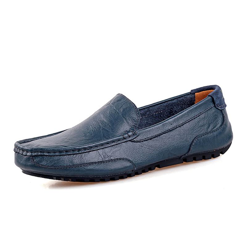 Męskie Skórzane Buty Do Jazdy Na Co Dzień Slip On Outdoor Flat Miękkie Wygodne Mokasyny