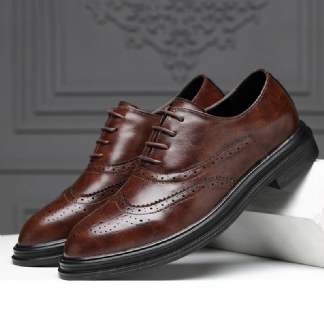 Męskie Skórzane Buty Z Mikrofibry Oddychające Pointy Toe England Style Casual Business Shoes