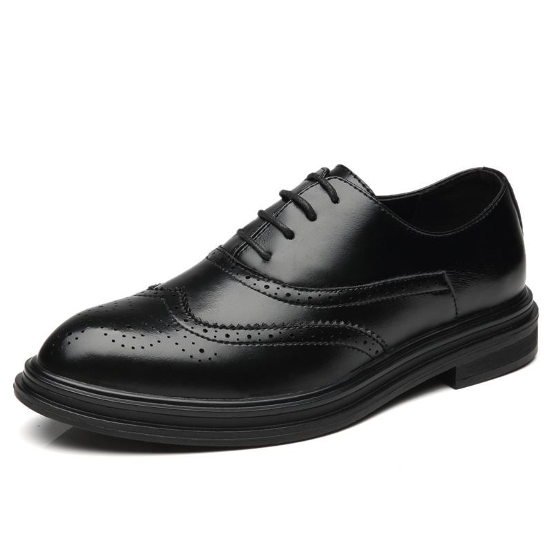 Męskie Skórzane Buty Z Mikrofibry Oddychające Pointy Toe England Style Casual Business Shoes