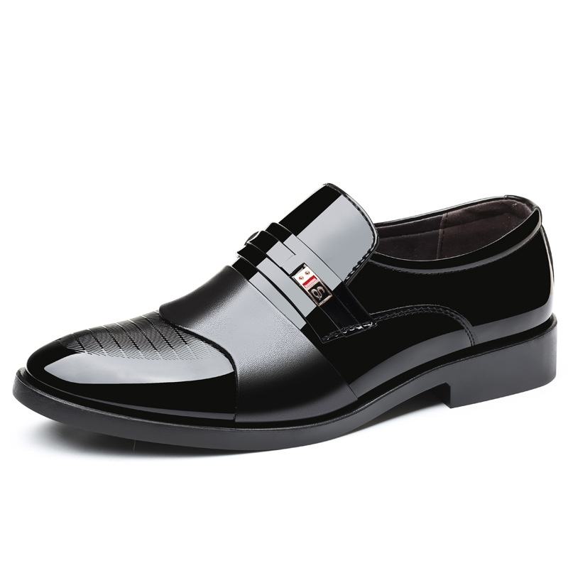 Męskie Skórzane Miękkie Podeszwy Pointy Toe Oxford Slip On Casual Business Shoes