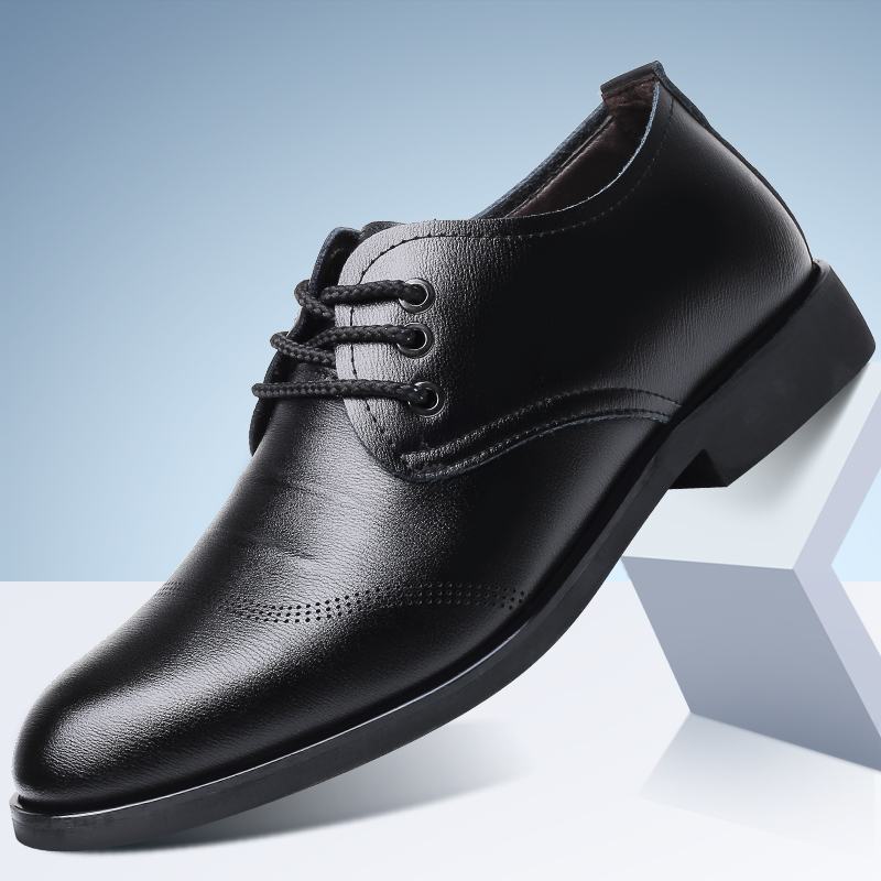 Męskie Skórzane Miękkie Sznurowane Z Mikrofibry Business Casual Formalne Buty