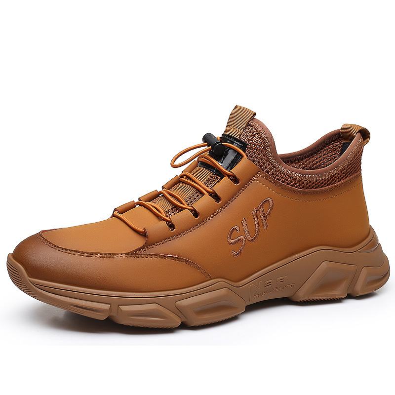 Męskie Skórzane Oddychające Miękkie Dno Antypoślizgowe Gumki Outdoor Sports Casual Shoes