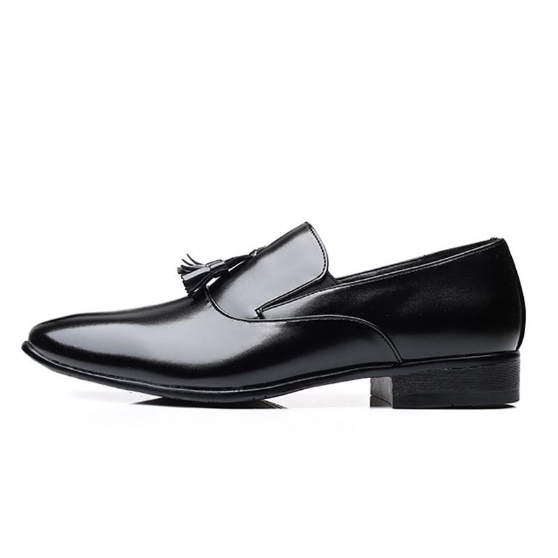 Męskie Skórzane Oddychające Miękkie Podeszwy Slip On Business Casual Dress Shoes