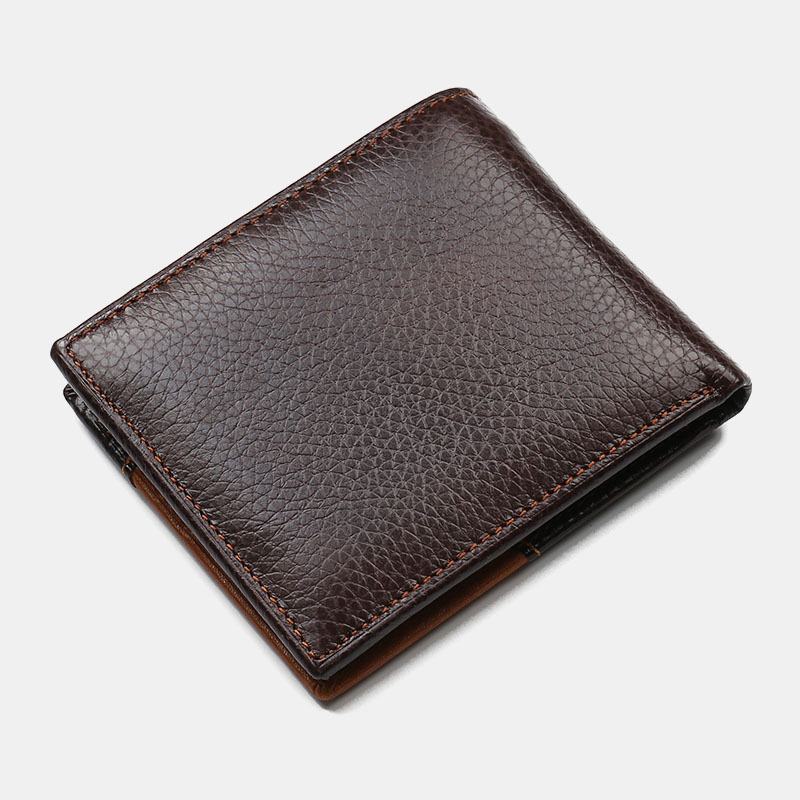 Męskie Skórzane Patchworkowe Klipsy Na Pieniądze Multi-card Slots Card Case Wallet