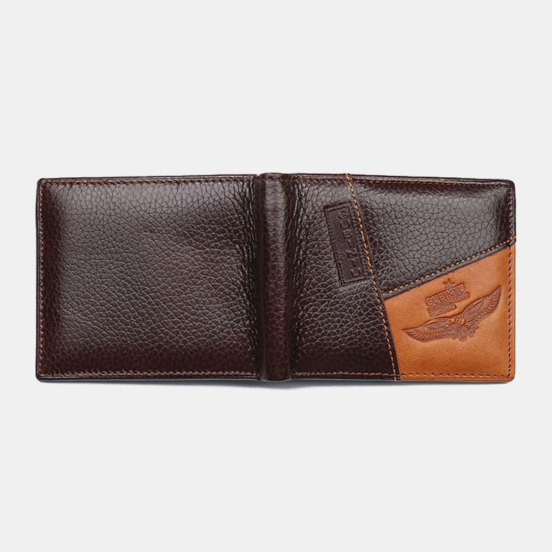 Męskie Skórzane Patchworkowe Klipsy Na Pieniądze Multi-card Slots Card Case Wallet