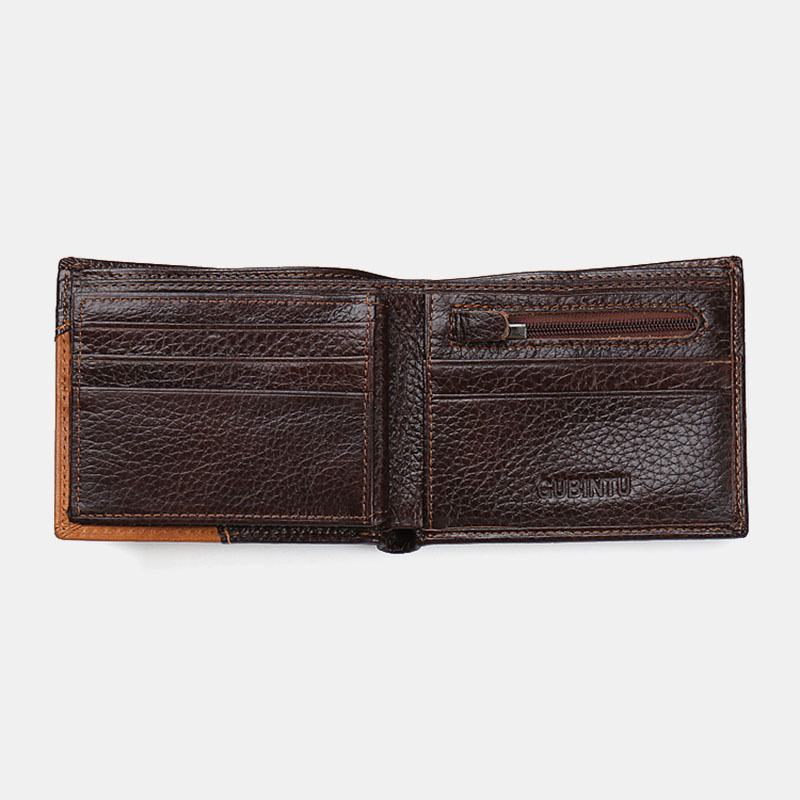 Męskie Skórzane Patchworkowe Klipsy Na Pieniądze Multi-card Slots Card Case Wallet