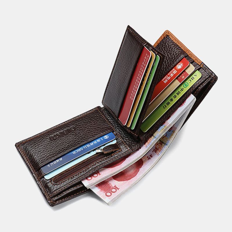 Męskie Skórzane Patchworkowe Klipsy Na Pieniądze Multi-card Slots Card Case Wallet