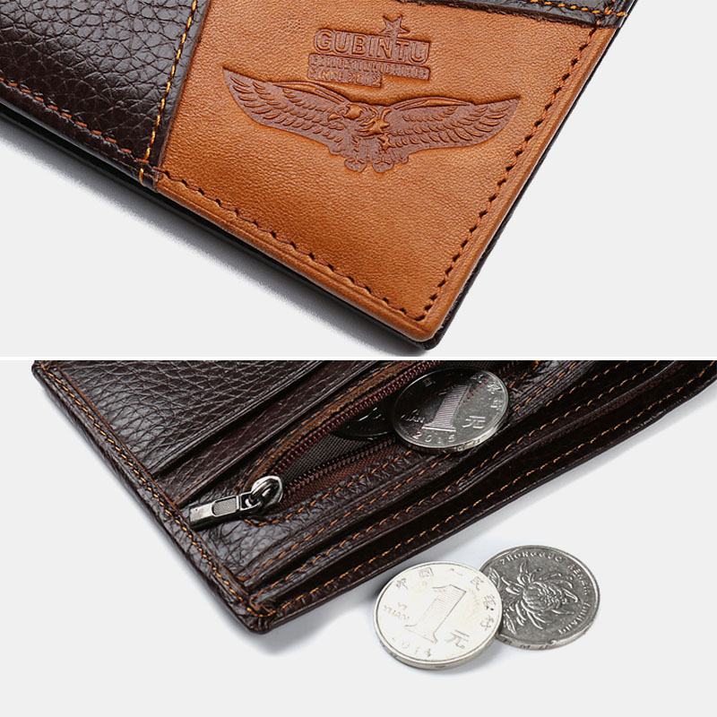 Męskie Skórzane Patchworkowe Klipsy Na Pieniądze Multi-card Slots Card Case Wallet