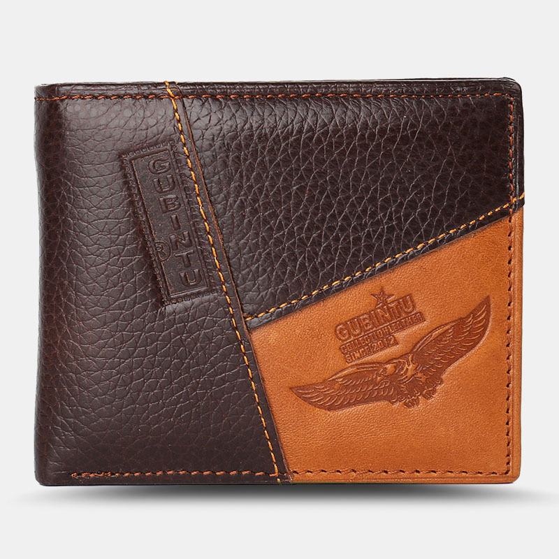 Męskie Skórzane Patchworkowe Klipsy Na Pieniądze Multi-card Slots Card Case Wallet