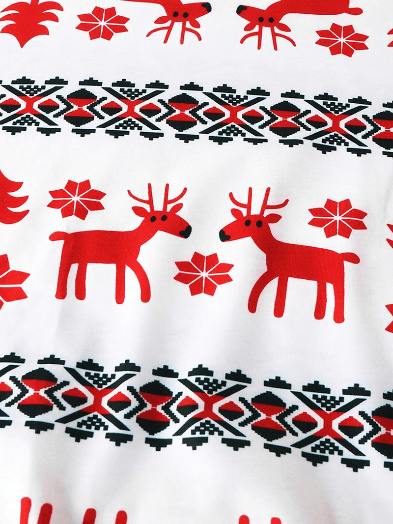 Męskie Spodnie Allover Elk Drukowanie Świąteczne Bawełniane Dwuczęściowe Spodnie Z Dekoltem W Kształcie Litery O