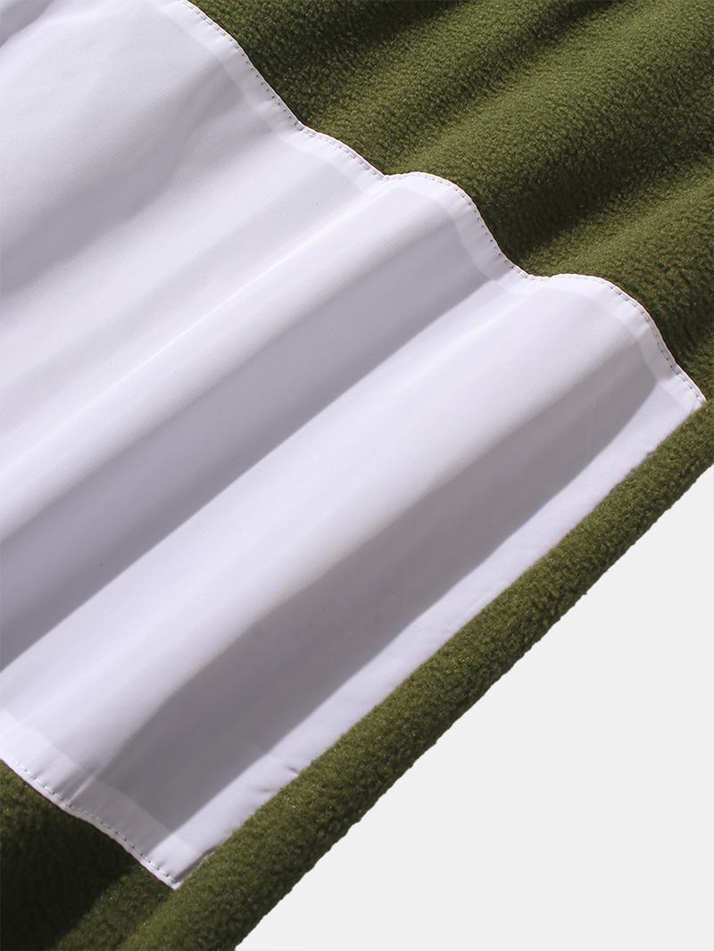 Męskie Spodnie Dresowe Ze Sznurkiem W Kontrastowym Kolorze Patchworkowe