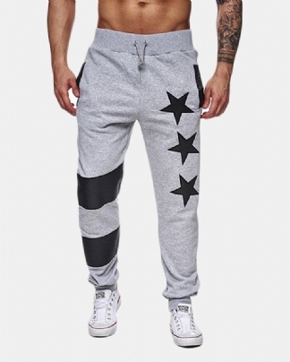 Męskie Spodnie Sportowe Elastyczny Pas Stars Pattern Casual Pants