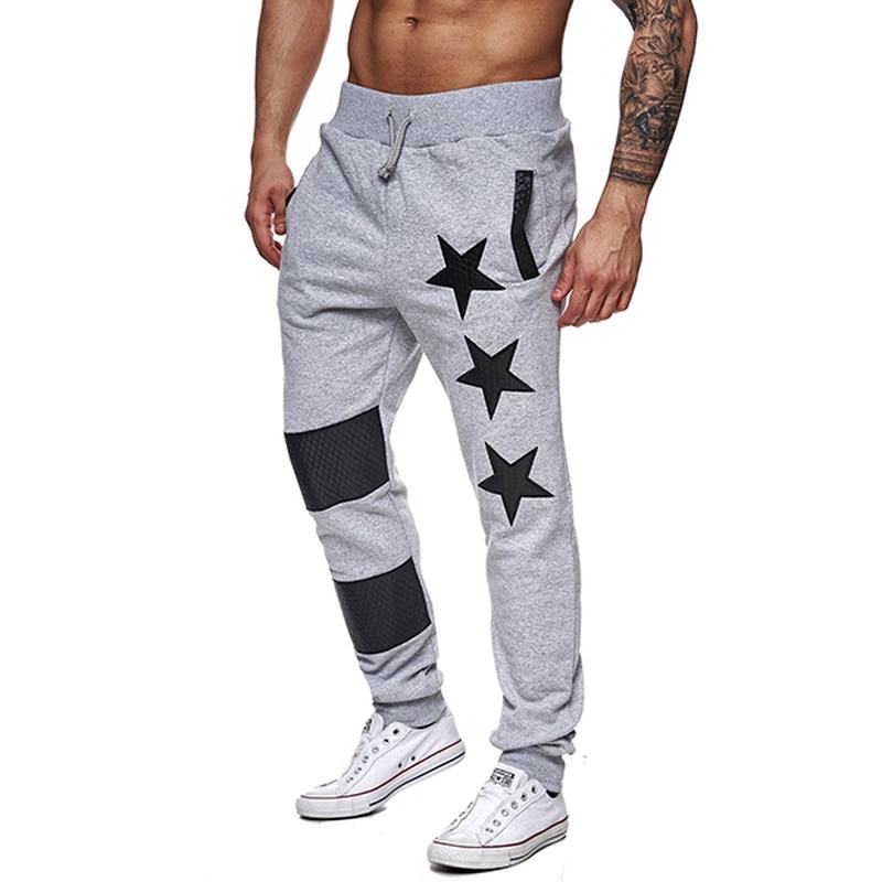 Męskie Spodnie Sportowe Elastyczny Pas Stars Pattern Casual Pants