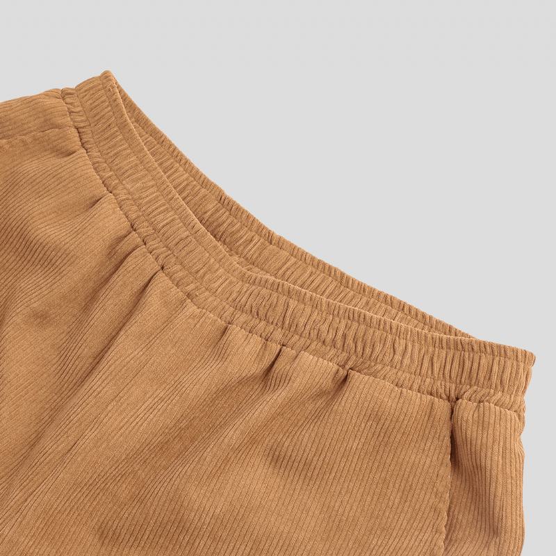 Męskie Spodnie Sztruksowe W Stylu Vintage Z Elastyczną Talią Z Dużymi Kieszeniami