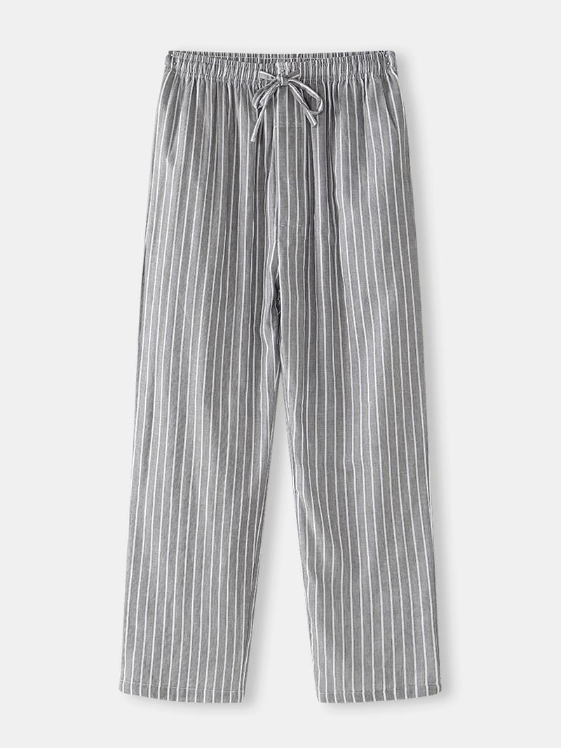 Męskie Spodnie W Paski Ze Sznurkiem Home Casual Spodnie Od Piżamy