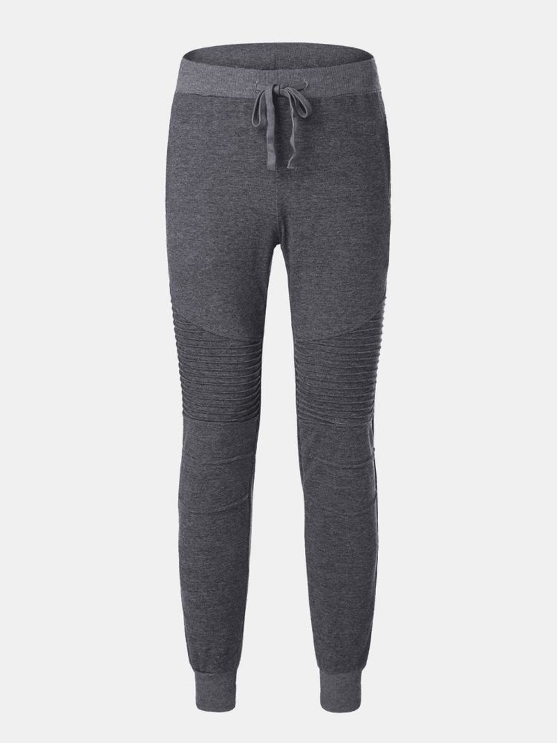 Męskie Sportowe Spodnie Do Biegania W Jednolitym Kolorze Z Elastyczną Talią Casual Jogger Pants