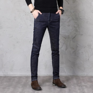 Męskie Stopy Slim Jeans Młodzieżowe Spodnie Na Co Dzień Elastyczne Spodnie