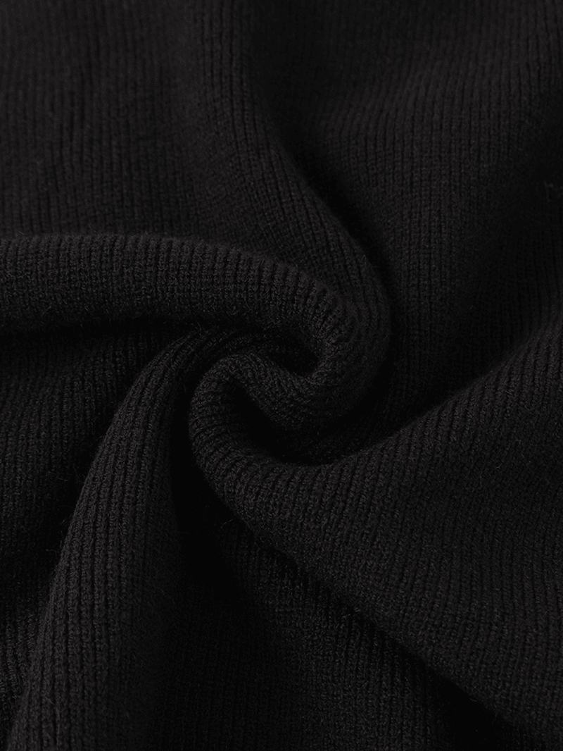 Męskie Swetry Z Poziomym Paskiem Z Okrągłym Dekoltem Casual Swetry Z Długim Rękawem