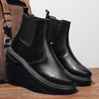 Męskie Szwy Elastyczna Opaska Pure Color Brief Casual Chelsea Boots