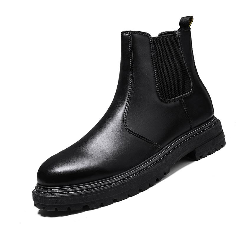 Męskie Szwy Elastyczna Opaska Pure Color Brief Casual Chelsea Boots