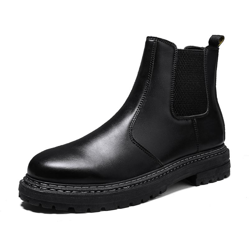 Męskie Szwy Elastyczna Opaska Pure Color Brief Casual Chelsea Boots