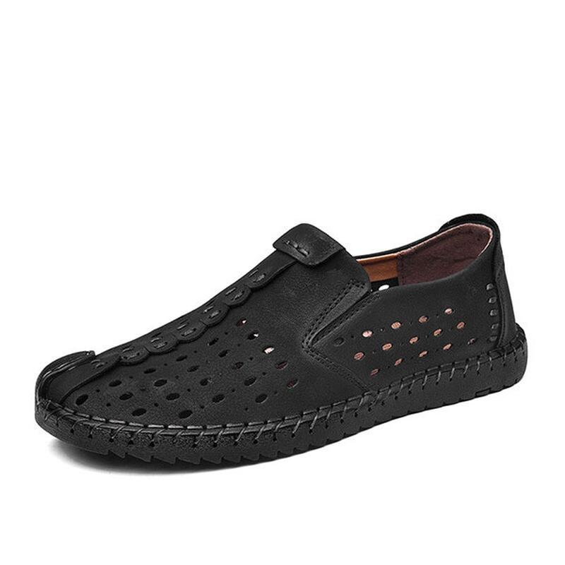 Męskie Szwy Ręczne Hollow Out Slip On Casual Flats