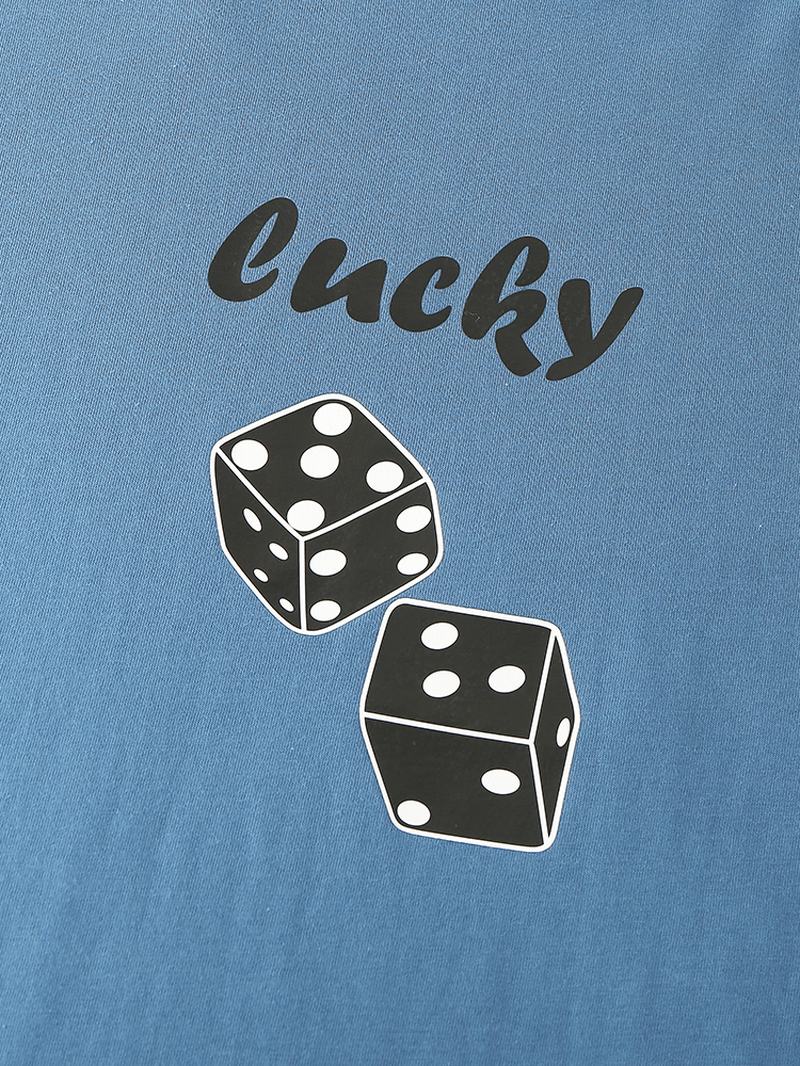 Męskie T-shirty Z Nadrukiem W Kostkę Luźne Lekkie Casualowe Bawełniane Koszulki Z Okrągłym Dekoltem