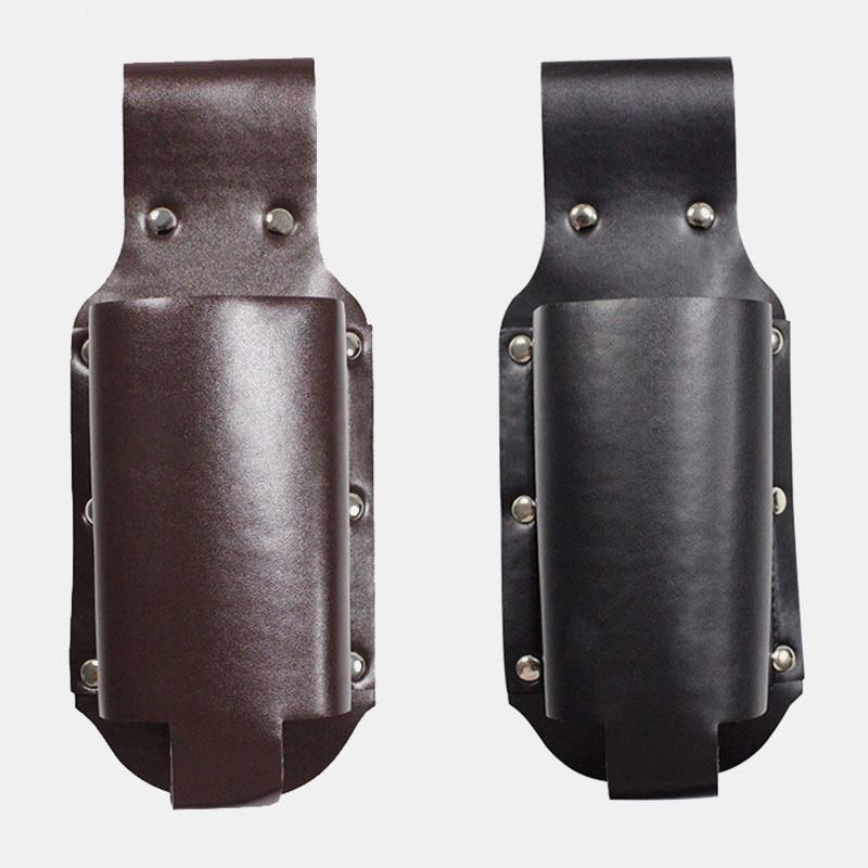 Męskie Vintage Faux Leather Talia Torba Na Butelkę Torba Transportowa Fanny Pack Z Uchwytem Na Butelkę Wody