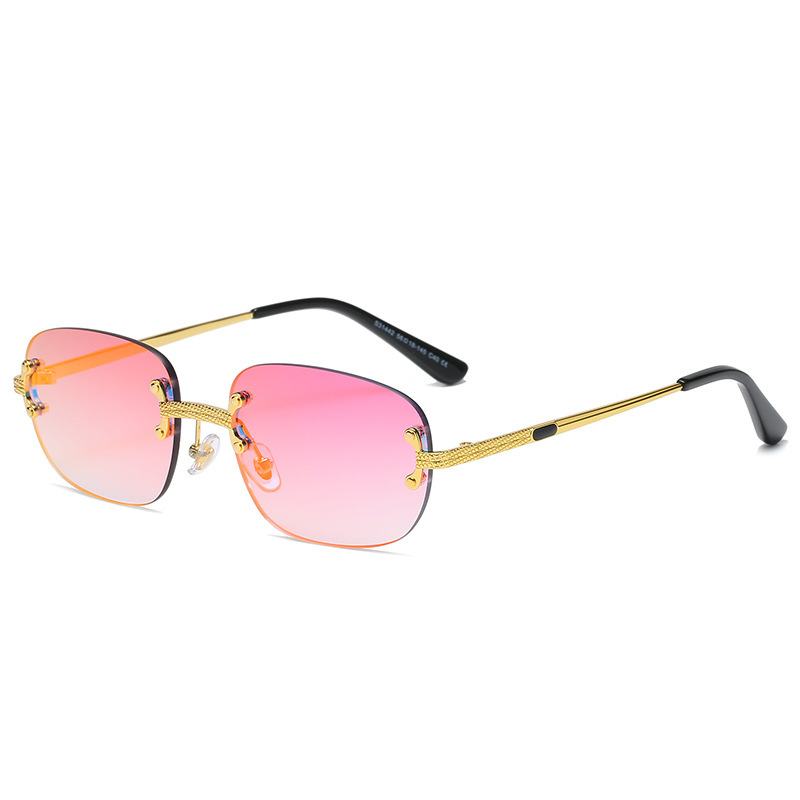 Metalowe Bezramowe Kwadratowe Kolorowe Okulary Przeciwsłoneczne