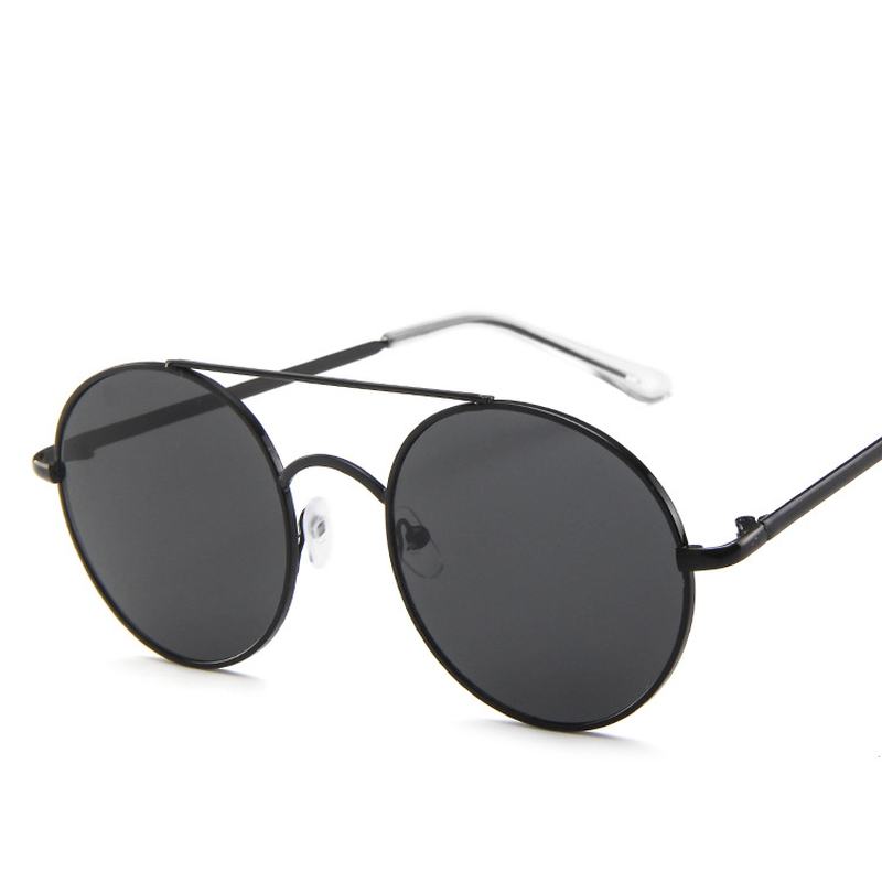 Metalowe Okrągłe Okulary Przeciwsłoneczne Okulary Przeciwsłoneczne Ocean Piece Retro Double Beam Sunglasses