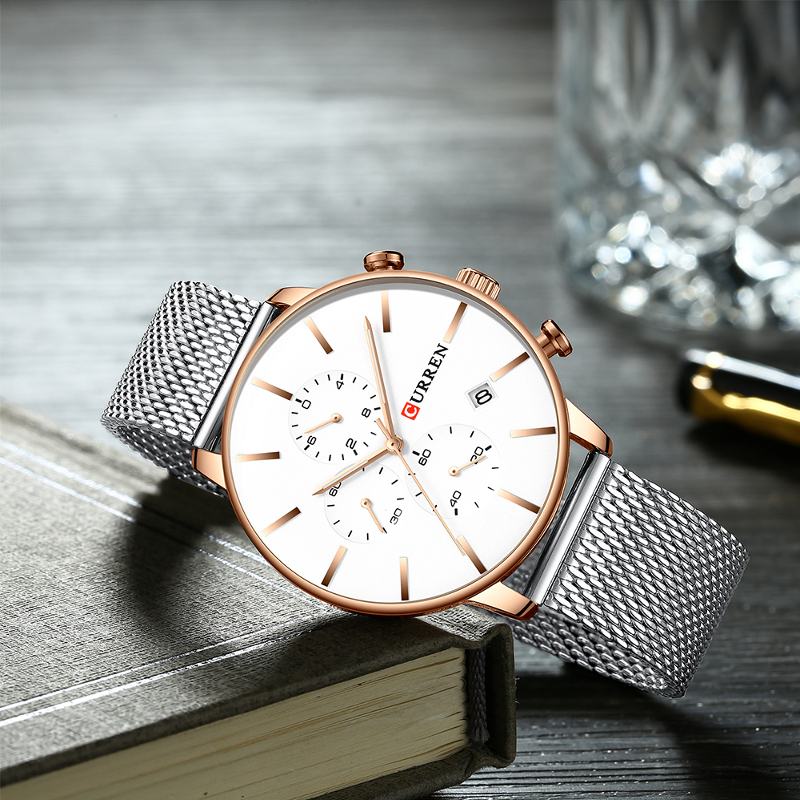 Moda Biznesmenów Zegarek Lekki Luksusowy Wodoodporny Zegarek Kwarcowy Z Dużą Tarczą