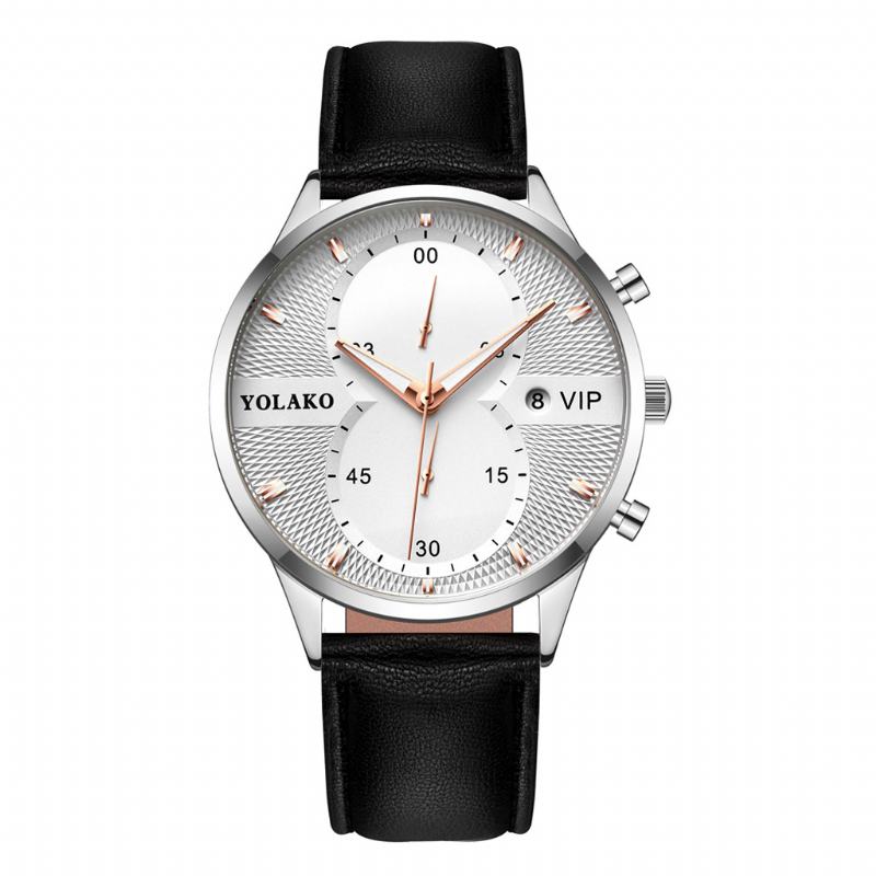 Moda Casual Business Pu Leather Prosty Pasek Kwarcowy Zegarek Dla Mężczyzn