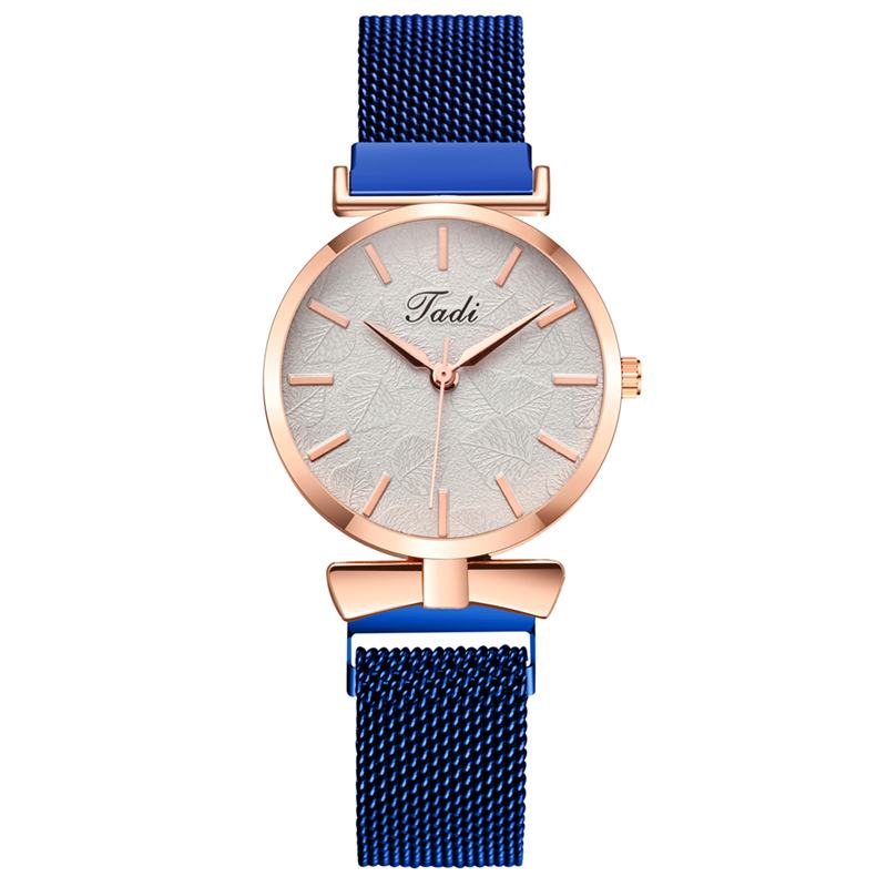 Moda Casual Elegancki Design Zegarki Damskie Mesh Band Dial Wrist Case Zegarek Kwarcowy