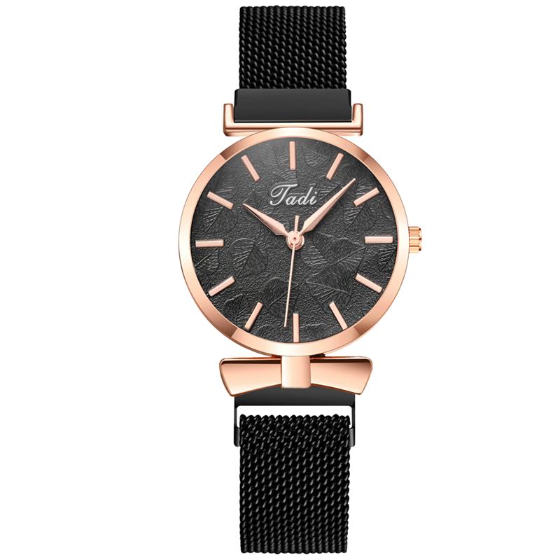 Moda Casual Elegancki Design Zegarki Damskie Mesh Band Dial Wrist Case Zegarek Kwarcowy