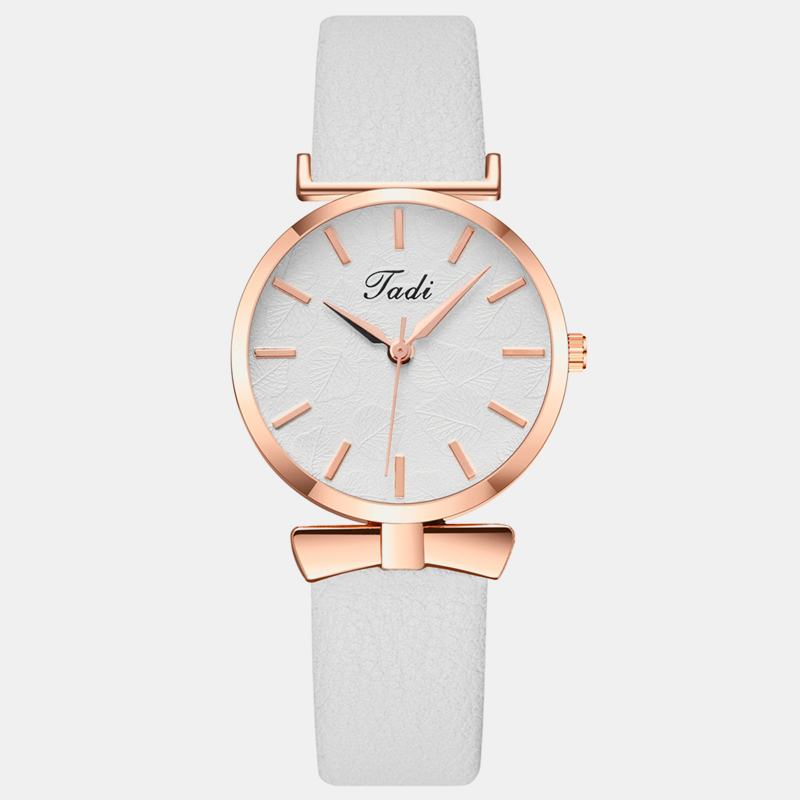 Moda Casual Eleganckie Damskie Zegarki Skórzany Pasek Dial Rose Gold Wrist Case Zegarek Kwarcowy