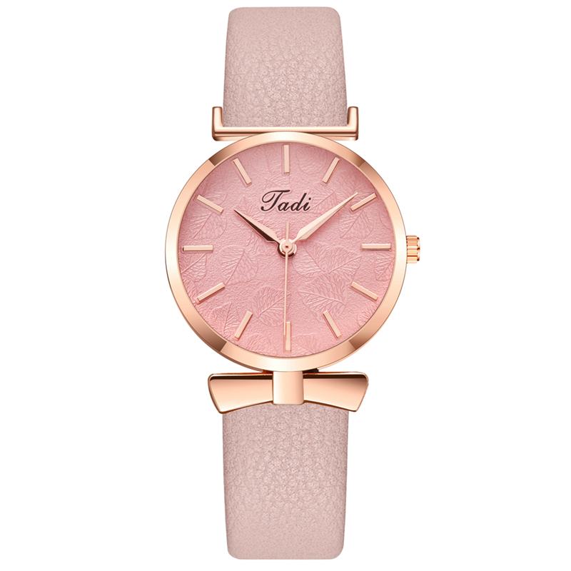 Moda Casual Eleganckie Damskie Zegarki Skórzany Pasek Dial Rose Gold Wrist Case Zegarek Kwarcowy